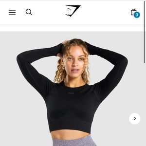 Gymshark Black Long Sleeve Crop Top